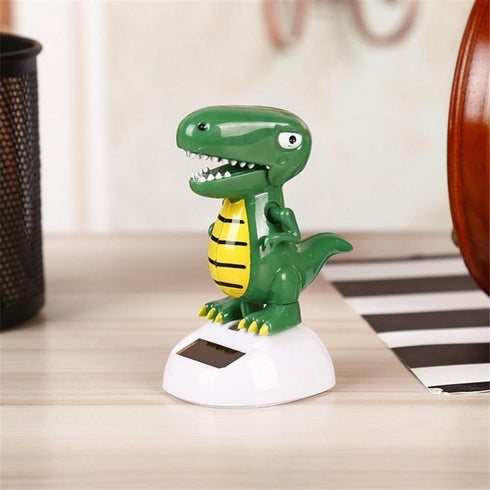 Green Solar Powered Dancing Dinosaur Decoration Gift, Swinging Dancer for Desk and Dashboard Home Decor