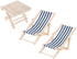 Mini Beach Chair, Wooden Beach Items for Dollhouse Miniatures, Beach Cake Decorations