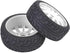 2Pcs Racing Car Rubber Wheel Hub Tires for 1/8 On-Road Racing RC (White)