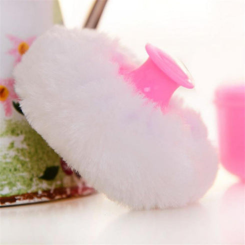 UTENEW Baby Soft Face Body Powder Puff Sponge Box Container Case, Pink