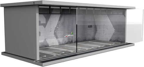 Hot Diecast Wheels Display Case - 1/64 Scale Model Car Display with LED Light and Acrylic Cover, 6 Parking Spaces