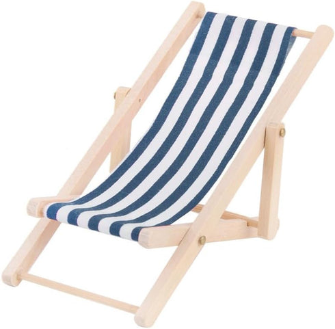 Mini Beach Chair, Wooden Beach Items for Dollhouse Miniatures, Beach Cake Decorations