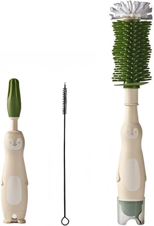 JSONO Baby Bottle Cleaning Kit - Liquid-Dispensing Brush System with Nipple & Straw
