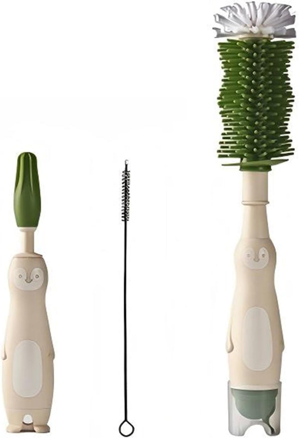 JSONO Baby Bottle Cleaning Kit - Liquid-Dispensing Brush System with Nipple & Straw