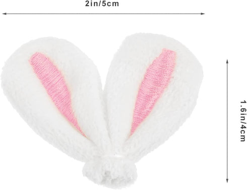 IMIKEYA Easter Bunny Ear Ornaments, 20pcs Rabbit Ear Hair Clip Accessories for DIY Craft Hair Jewelry Making
