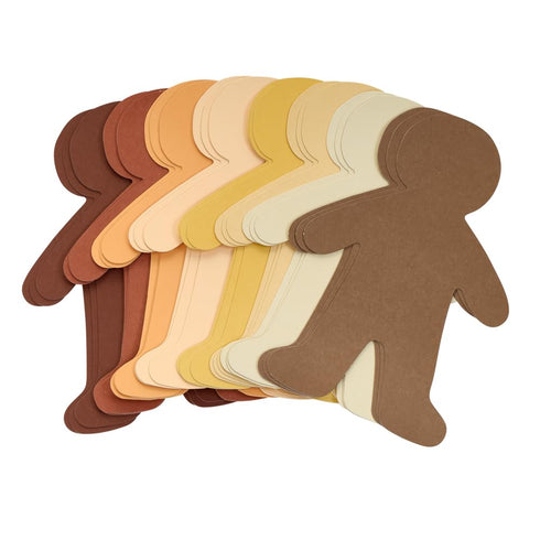 Colorations Multicultural Big People Shapes Set, 24 Glossy Cardboard Figures, Kids Around The World Diversity Craft