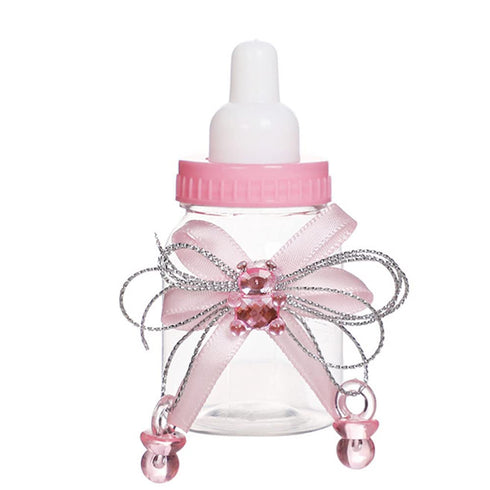 Bodosac 24-Piece Set Baby Feeding Bottle with Pink Candy Box for Shower Decoration