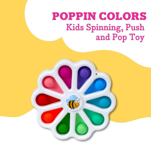 Poppin Colors - Kids Spinning Toy, Push and Pop Dimple Toy, Educational Toy for Ages Over 15 Months
