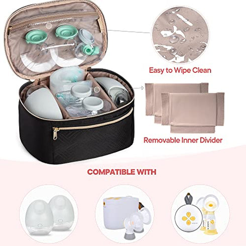Pack 4 5 Fasrom Wearable Breast Pump Case Bundle with Breastmilk Cooler Bag with Ice Fits Baby Bottles up to Ounce