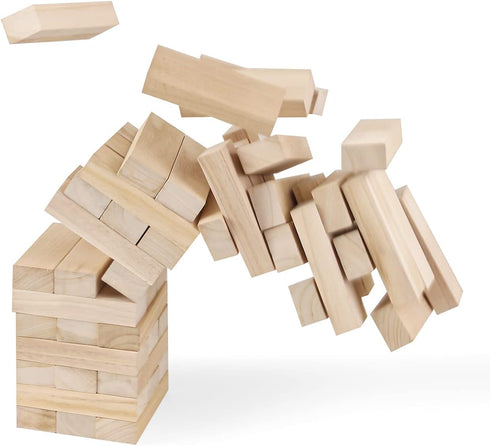 GOTHINK Giant Tumble Tower Game, Large 54pcs Wooden Blocks for Outside Yard Games, Timber Stacking Game Night Toy Gift