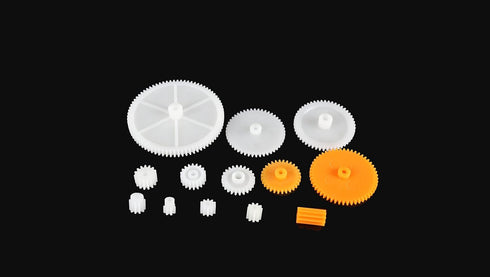 200pcs 0.5 Mold Plastic Motor Gears Small Set, Plastic Crown Gear, Single Double Reduction Gear for Electric Motor