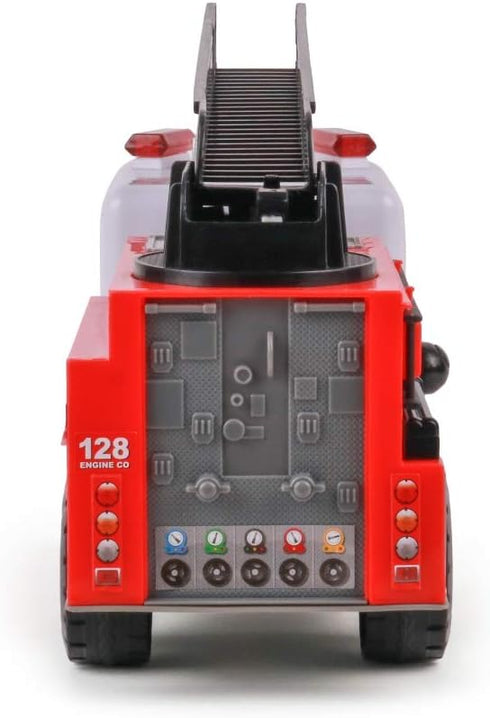 3+ Mighty Fleet Mighty Motorized Fire Ladder Truck Firetruck Toy w/Lights & Sounds, Motorized Ladder, Extending Ladder