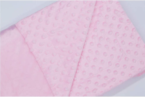 Unisex Children's Baby Quilt, Soft Minky Dot-Sherpa Fleece Blanket, 30 by 40 Inch, Pink