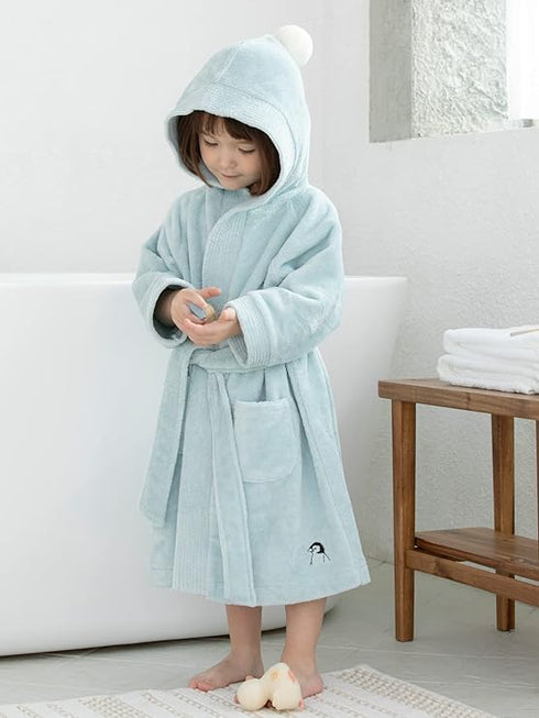 3-5Y Konny Kids Bathrobes, Hooded Towel, Oeko-TEX Certified Bathrobes, Ultra Soft, Quick-Dry Washcloth for Baby Boys