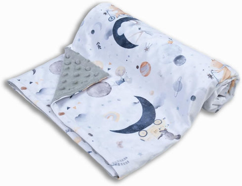Baby Blankets for Unisex Boys & Girls, Super Soft Minky, 30 x 40 inch Outer Space Printed Bed Throws Newborn