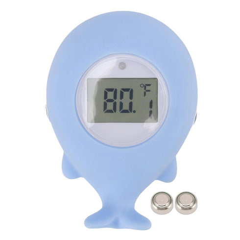 Hamwesh Baby Bath Thermometer, Whale Shaped Floating Water Thermometer with LCD Display and Silent Alarm for Newborn