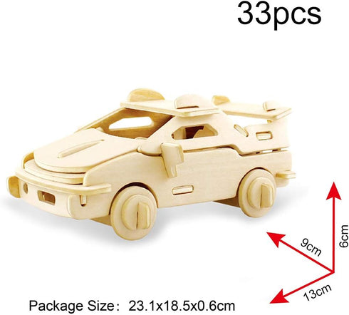 Georgie Porgy 3D Wooden Puzzles for Kids - Construction Woodcraft Kits DIY Model Puzzle Kits Pack of 3