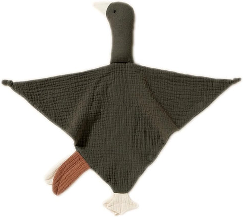 Baby Loveys Security Blankets, Cotton Muslin Soft Lovie for Infants, Unisex Cuddle Goose Green Brown