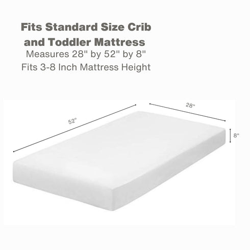 Everyday Kids 2-Pack Fitted Crib Sheets, 100% Soft Microfiber Baby Sheet, White and Lavender Nursery Sheets