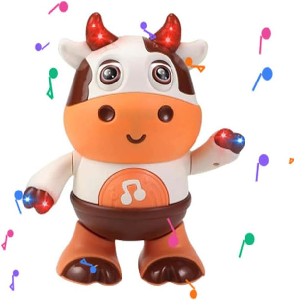 Electric Dancing Cow Light up Musical Cow Plastic Dancing Toys Baby Animal