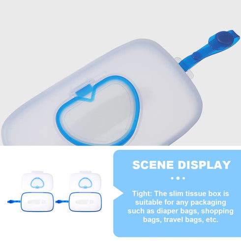2-Pack Healifty Portable Baby Wipes Dispenser with Belt Clip Lightweight Travel Wipe Box for Stroller Crib Infant Wet