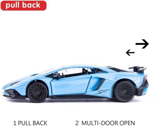 1/36 Scale Aventador LP700-4 Casting Car Model, Zinc Alloy Toy for Kids, Pull Back Vehicle Gift