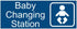 New Baby Changing Station Sign, 8 x 3 in with English and Symbol, Blue for Men, Women, Unisex