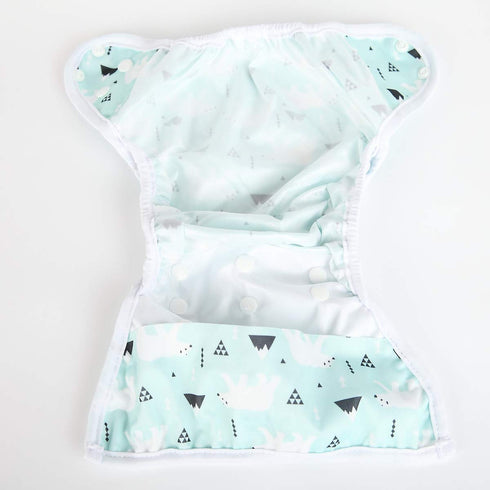 Sigzagor 8lbs 36lbs Baby Cloth Diaper Cover Nappy One Size to (Polar Bear)