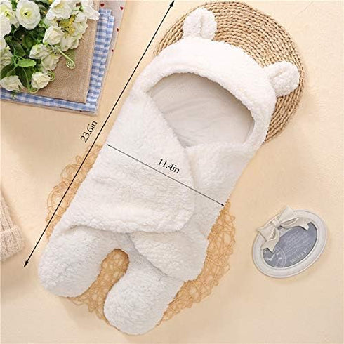Baby Swaddle Blanket Boys Girls Cute Cotton Plush Receiving Blanket Soft Newborn Sleeping Wraps for Infant 0-6 Months by Nunibum