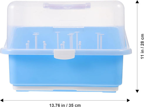 ELAYARD Bottle Drying Rack and Storage Box with Handle Portable Products Dustproof Milk Bottle Organizer for Feeding
