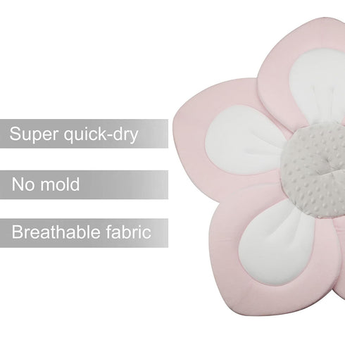 5 PandaEar Baby Bath Pad for Infant Newborn | Soft Flower Petals for Sink Bathtub Essentials Shower Gift (Pink)