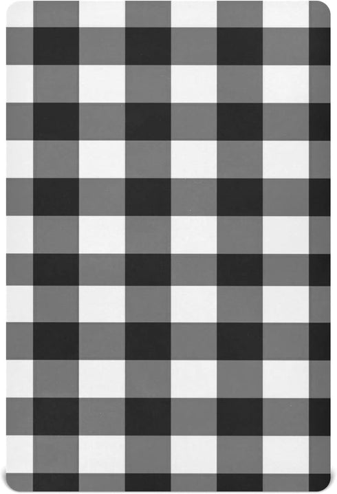 Emelivor Black White Buffalo Plaid Crib Sheets for Boys Girls Pack and Play