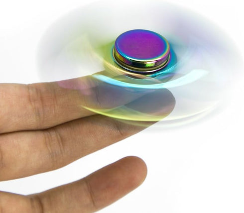 MAGTiMES Rainbow Fidget Spinner - Metal Stainless Steel Figit Hand Toy for Kids and Adult (Round)