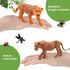 QuarenDen 49Pcs Rainforest Figures, Model Scenery Kit, Jungle Animals Figures, Model Trees and Animals, Boys and Girls