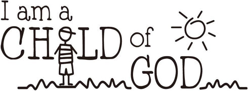 I am a Child of GOD Vinyl Wall Decal, Carved Letters Christian Quotes Art Home Décor for Kids Nursery Room Decoration