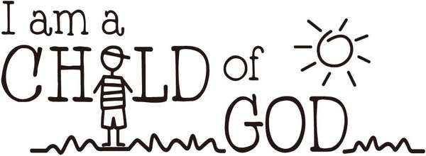 I am a Child of GOD Vinyl Wall Decal, Carved Letters Christian Quotes Art Home Décor for Kids Nursery Room Decoration