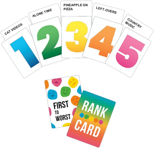 FIRST TO WORST Party Game The Card Game About How Your Friends and Family Rank Things | Funny Ranking & Guessing Board