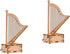 ibasenice Wooden Harp Model, 2 Pcs Box 3D Puzzles for Kids, DIY Music Box Ornament