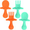 Grabease Baby Spoons and Toddler Utensils, BPA-Free & Phthalate-Free, 2 Sets, Mint and Orange