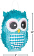 Unique Owl 3D Party Pinata, 15" x 10" x 9", Blue