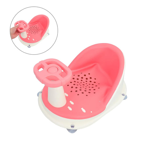 Toyvian Suction Cups Bath Seat Comfortable Non Slip Bath Chair with Quick Drainage System Portable Design for Home
