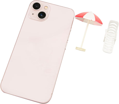 Set of 5 Mini Beach Umbrella Dollhouse Decor - 6x4cm Ornament Plastic Miniature Sunshade with Base for DIY