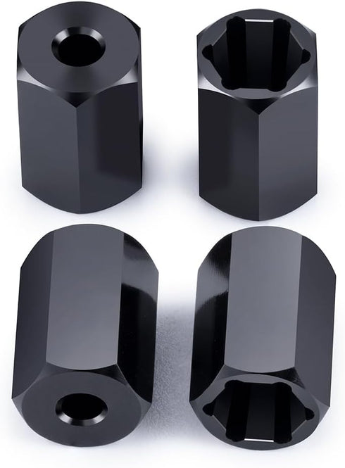 4 PCS 5mm to 7mm Wheel Hex Adapters (+10mm) for 1/10 WPL D12 RC Truck Car, Black