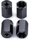 4 PCS 5mm to 7mm Wheel Hex Adapters (+10mm) for 1/10 WPL D12 RC Truck Car, Black