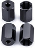 4 PCS 5mm to 7mm Wheel Hex Adapters (+10mm) for 1/10 WPL D12 RC Truck Car, Black