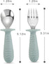 PandaEar 6 Pieces Baby Toddler Silicone Stainless Steel Utensils, BPA Free with Anti-Choke Design