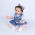 Reborn Baby Doll Clothes for 17-22 Inch Newborn Girl, Outfit Accessories with Denim Skirt 5pcs Set