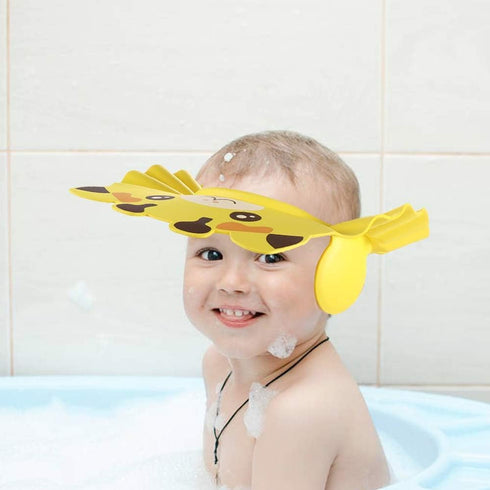 Generic Cute Baby Bath Hat Adjustable Kids Shower Protect Eye Waterproof Splash Guard Hair Wash Shield for Infant