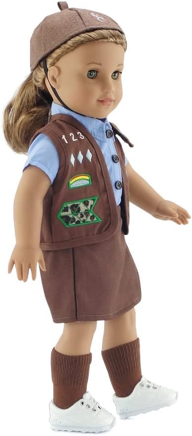 Emily Rose 18-inch Doll Clothes Modern 4-Piece Girl Scout Brownie-Inspired Uniform, Gift Boxed!