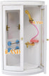 iLAND Dollhouse Furniture and Accessories 1/12 Scale Bathroom Set incl Ceramic Toilet & Bathtub & Wooden Cabinet